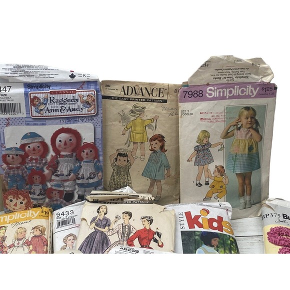 Vintage Mixed Lot Simplicity McCalls Ragedy Ann Misc Kids Wedding Used Patterns - Picture 5 of 16